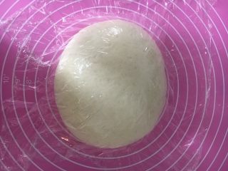 6、鸡丁蘑菇披萨,盖保鲜膜发酵半小时左右