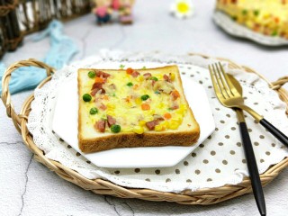 10、做年货+快手吐司披萨-田园风光,*特别美味。10分钟就可以吃饭披萨!