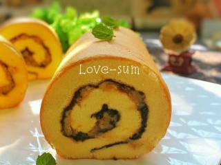 14、紫菜肉松蛋糕卷（烫面戚风）#家有烤箱#,成品