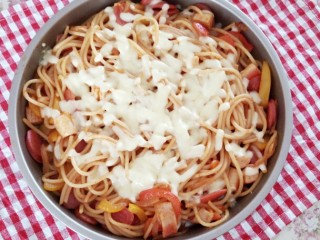 18、简易芝士焗意面,出炉啦！好香好香 