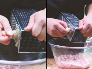 5、和风饺子,姜、蒜磨末。