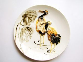 7、国画风趣味餐,黑芝麻酱画出荷叶