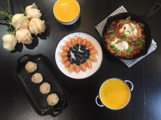 13、坚持做早餐的200天,腊味糯米丸子～北非蛋～南瓜泥