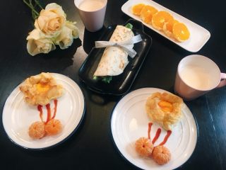 14、坚持做早餐的200天,云朵☁️蛋～手抓饼～奶茶