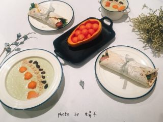 26、坚持做早餐的200天,牛油果香蕉奶昔～木瓜～火腿卷饼