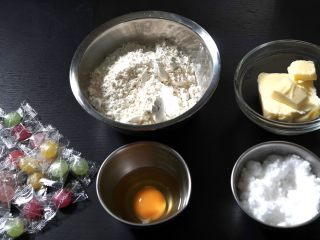 1、玻璃曲奇,材料