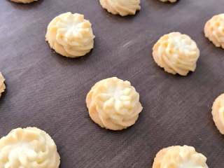 20、香酥曲奇花,第一种造型的出炉效果。