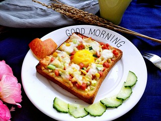 13、#花样土司#＋土司缤纷蛋披萨,喜欢糖心的可以减少时间