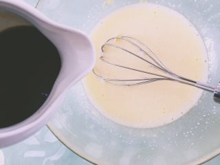 8、柠檬红茶麦芬,加入红茶水，搅拌均匀。