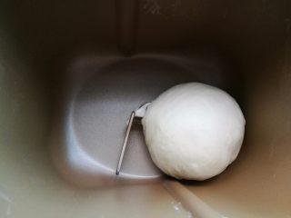 2、墨鱼热狗芝心披萨,揉好的面团留在面包