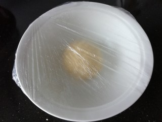 6、自制披萨,用保鲜袋套住,放温暖处发酵(夏天室温即可,冬天可在高压锅里加入热水,放上锅架,把面盆放入高压锅,盖紧盖子,这样能发的快,注意面盆不能碰到热水,不然就把面给烫熟了)。