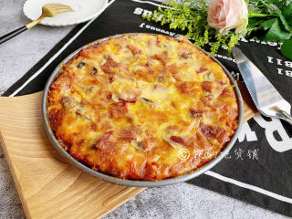 19、冬至美食 培根蘑菇披萨,完成。