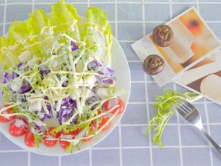 13、没胃口的时候,来一道酸溜溜酸奶沙拉,富含果蔬营养又开胃,夏天这么吃是不是很棒呀!颜色也和夏天很搭。学会了记得交作业啊!