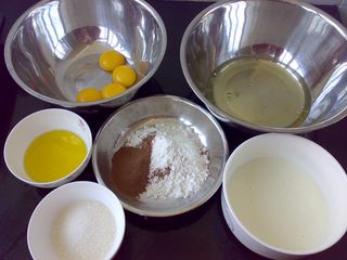 1、巧克力舒芙蕾,各材料