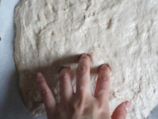 14、蒜香黑麦佛卡夏面包,手指摁出印子