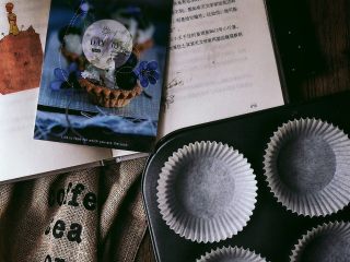 1、浓郁巧克力咖啡马芬蛋糕,准备工作：将纸模放进模具中