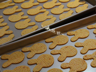 16、红薯饼干,用叉子在饼干表面扎些洞洞出来，防止饼干表面鼓起。