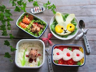 11、小乌龟便当,还可以给自己建一个兔子鸡蛋哦,全部摆上,嗯,一个人是不是有点太丰富了