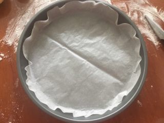 5、蓝莓夹心网纹面包,八寸披萨模具铺油纸备用