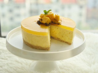 18、镜面芒果慕斯蛋糕,美美的下午茶就这么简单完成了