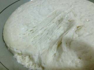 1、电饼铛披萨,酵母用温水化开，面粉 活成絮状， 揉成面团 锅里热水，隔水发面 两小时后，发的两倍大了 看里面有蜂窝组织了