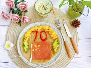 15、献礼祖国70周年华诞-芝士火腿鸡蛋手抓饼,我爱我的祖国