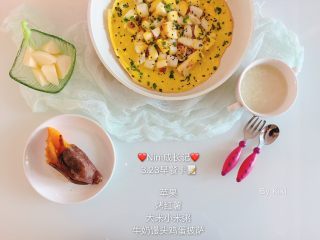 10、牛奶馒头鸡蛋披萨饼,宝贝的早餐合集