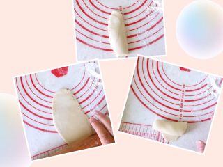 12、鲜肉月饼,将面卷接缝朝上，压扁，用擀面杖擀成长椭圆形，然后从上往下卷起来（跟上面的步骤一样哦）