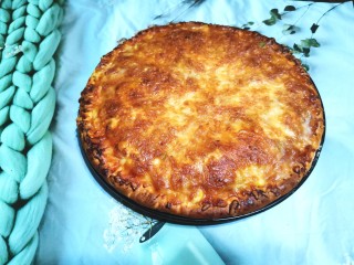 17、培根火腿披萨,烤好的披萨