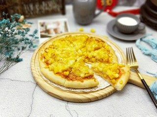 14、香甜玉米粒披萨,切开可以食用喽～