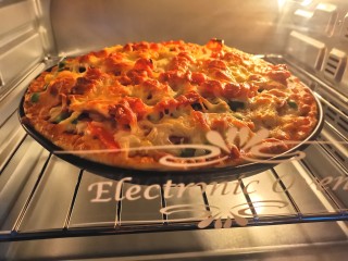 18、培根披萨,烤好的披萨