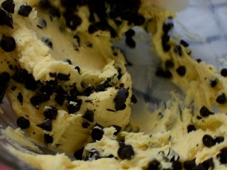 17、巧克力豆曲奇,用橡皮刮刀翻拌