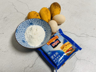 1、芒果披萨,准备好食材