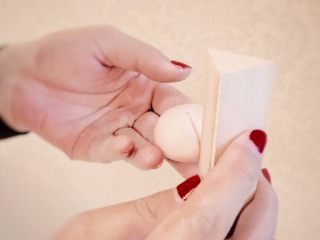 11、【樱】春日的樱花和菓子,三角棍压出5条印子