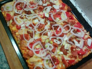 14、美式披萨,完美呈现,鲜香多汁,芝士香醇。