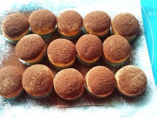 22、提拉米苏小饼干,表面撒可可粉装饰。