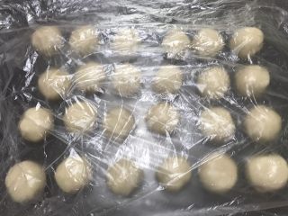 10、榨菜鲜肉月饼,依次全部包完，保鲜膜盖好