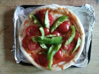 7、素食披萨,放青椒