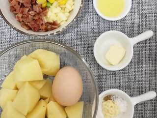 2、土豆沙拉,材料图一览