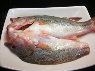 12、千张鲈鱼,腌制好的鲈鱼平铺在千张丝上放