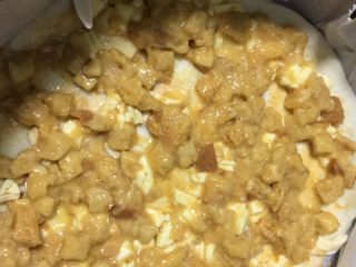 6、鸡胸田园披萨,撒上吐司丁