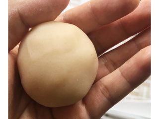 9、莲蓉蛋黄月饼,收口，揉成光滑的面团