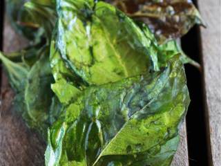 2、田园蔬菜法式面包披萨,放入烤箱烤5~10分钟，或者直到叶子变成深绿色并且变脆。把叶子从烤箱拿出来后，将烤箱调至炙烤功能。