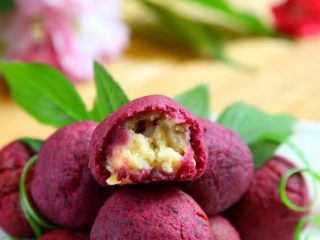 13、紫薯山药芝士球,浓浓的奶香味