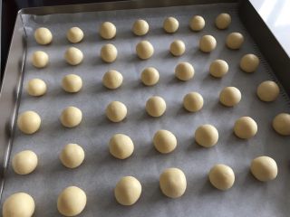 11、玛格丽特饼干（原味）,整齐列队摆放在烤盘里，这时烤箱可以预热起来，170度5-8分钟