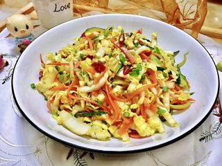 33、吉祥蔬菜三宝➕炝拌三彩白菜丝,成品