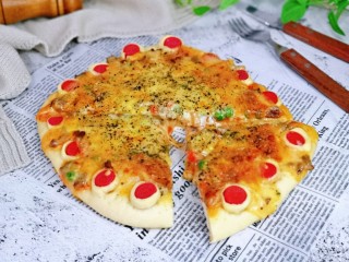 22、黑椒牛肉披萨,学会了再也不用去排队吃披萨啦！切开～准备开动喽～