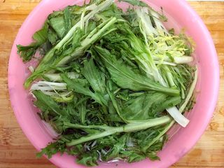 9、健康饮食の凉拌爽口小菜～苦菊裙带菜,洗干净之后用饮用水浸泡，备用