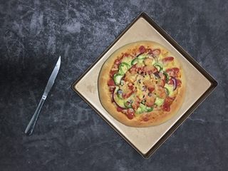 19、火腿虾仁披萨,披萨出炉了