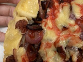 56、芝心土豆泥素菜披萨,饼边满满芝士，太满足了(￣∇￣)